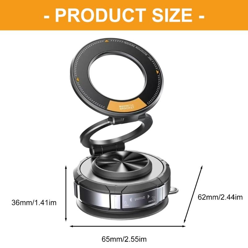 Very Strong Magnetic Phone Holder Vacuum Adsorption Car Mount with Damping Not Shake Suitable for Photography