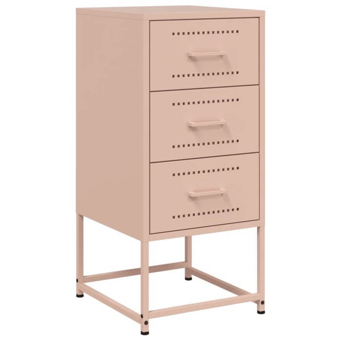 VidaXL Table de chevet rose 36x39x78 cm acier, armoire, armoire latérale, meuble de chambre à coucher, table de chevet, 846580
