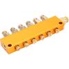 Brass Oil Distributor 5/6 Way Adjustable Lube Oil Piston Distributor Value Manifold Block for Centralized Lubrication System(1 in 6 Out)