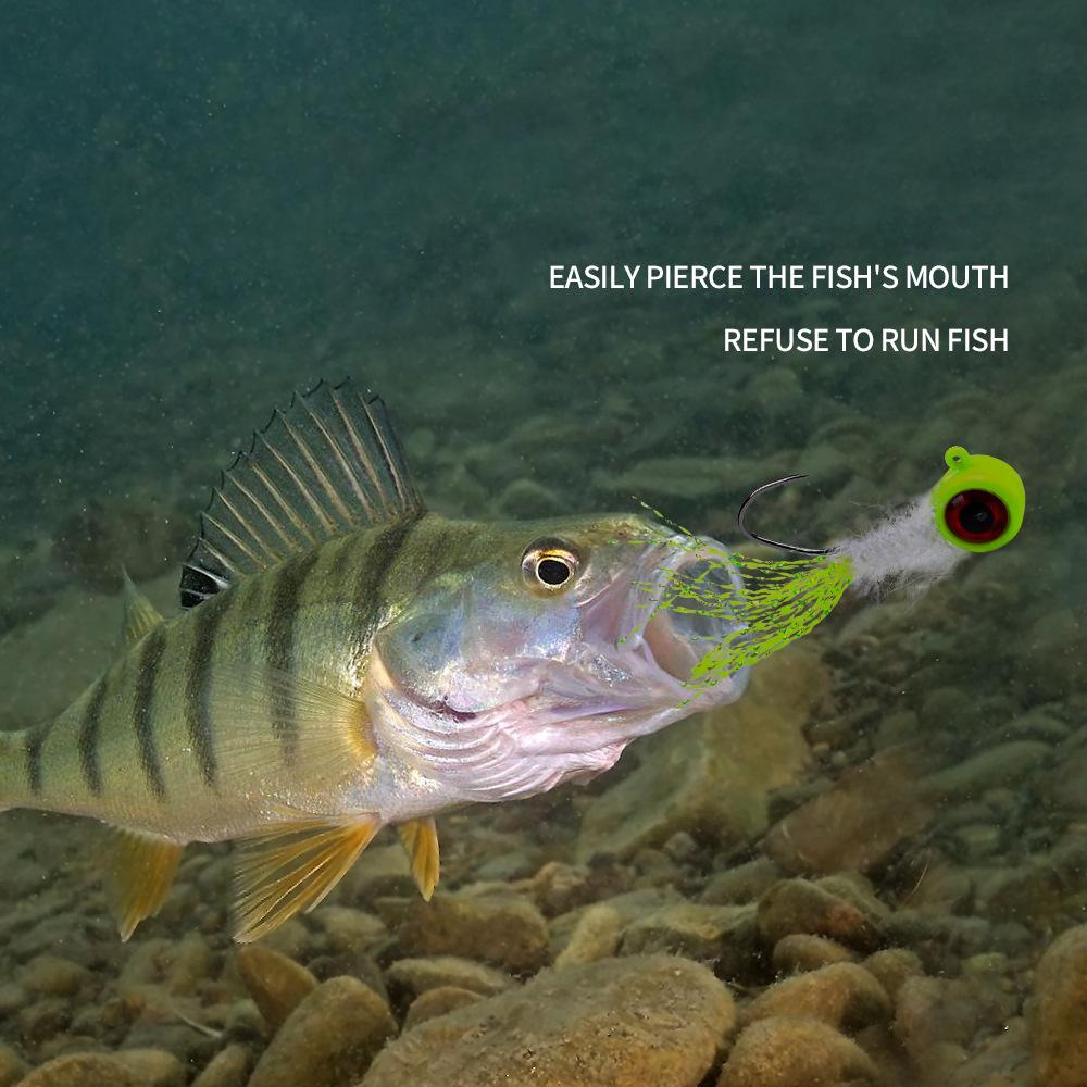 Lure Bait Lead Head Hook, Colored Feather Hook, Big Eye Fake Bait Fish Hook, Fly Hook, Fishing Gear Accessories