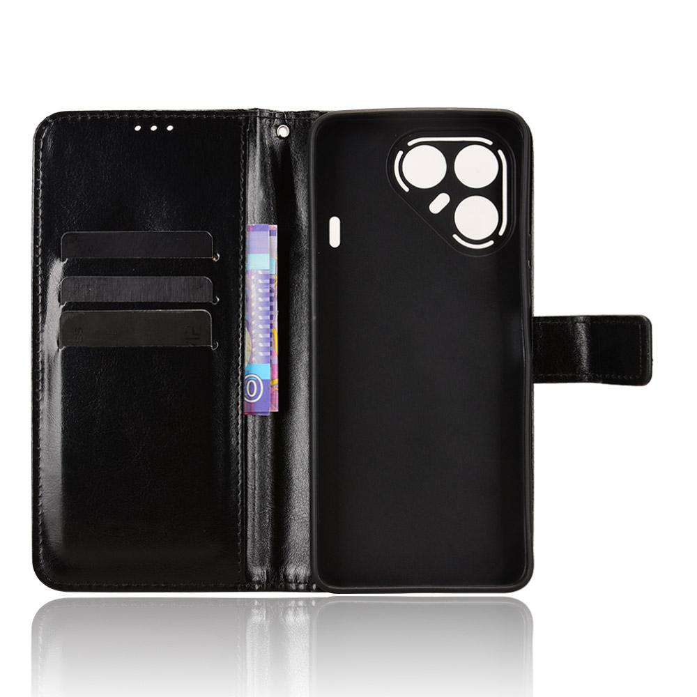 For TECNO Pova 7 5G PU Leather Case with Strap Crazy Horse Texture Phone Wallet Cover