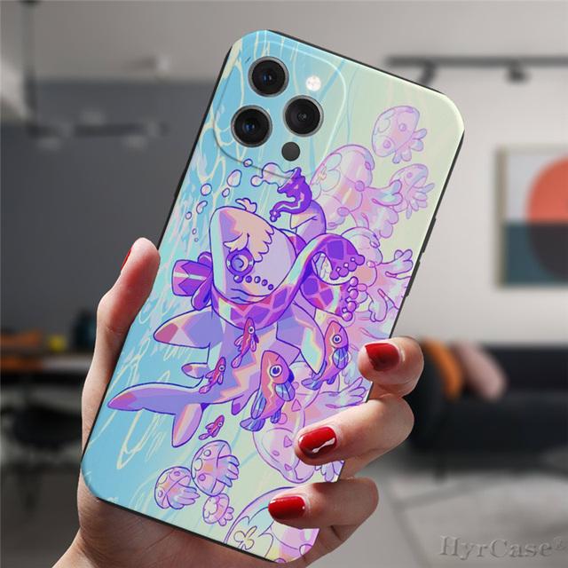 For Iphone 13 11 12 14 Pro Max X Xs Xr Mini 6s 7 8 Plus Xsmax Black Case Cosmic Whale Shark Animal Art Silicone Protective Cover