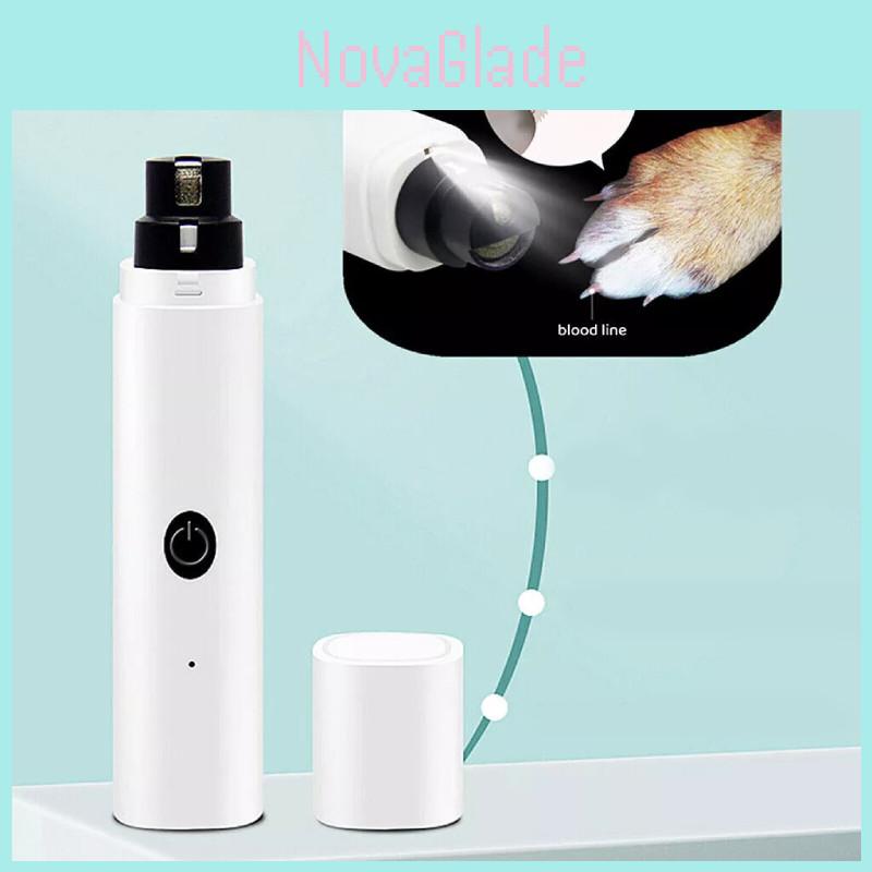 White Abs Electric Nail Clipper For Dogs With Led Light Ideal For Pet Grooming