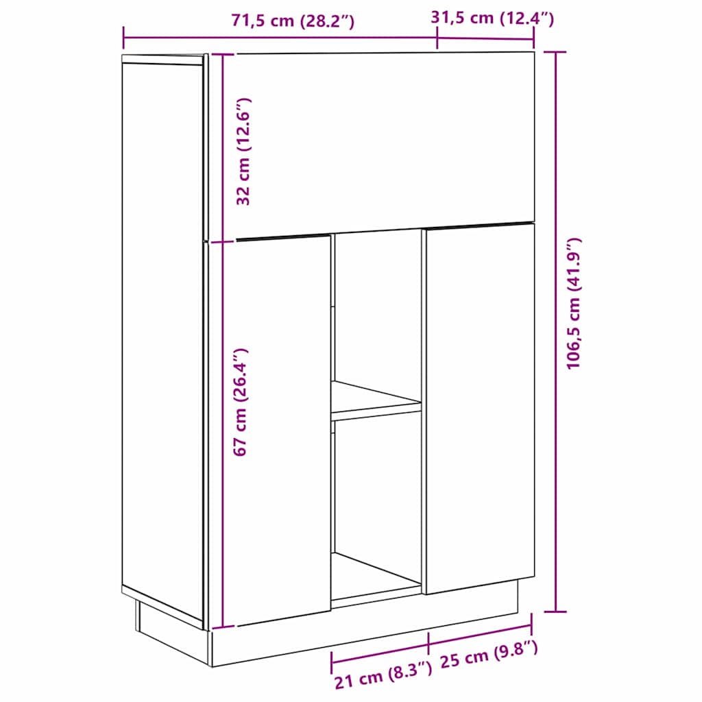 Concrete Grey Desk 71.5 x 31.5 x 106.5 cm Particleboard