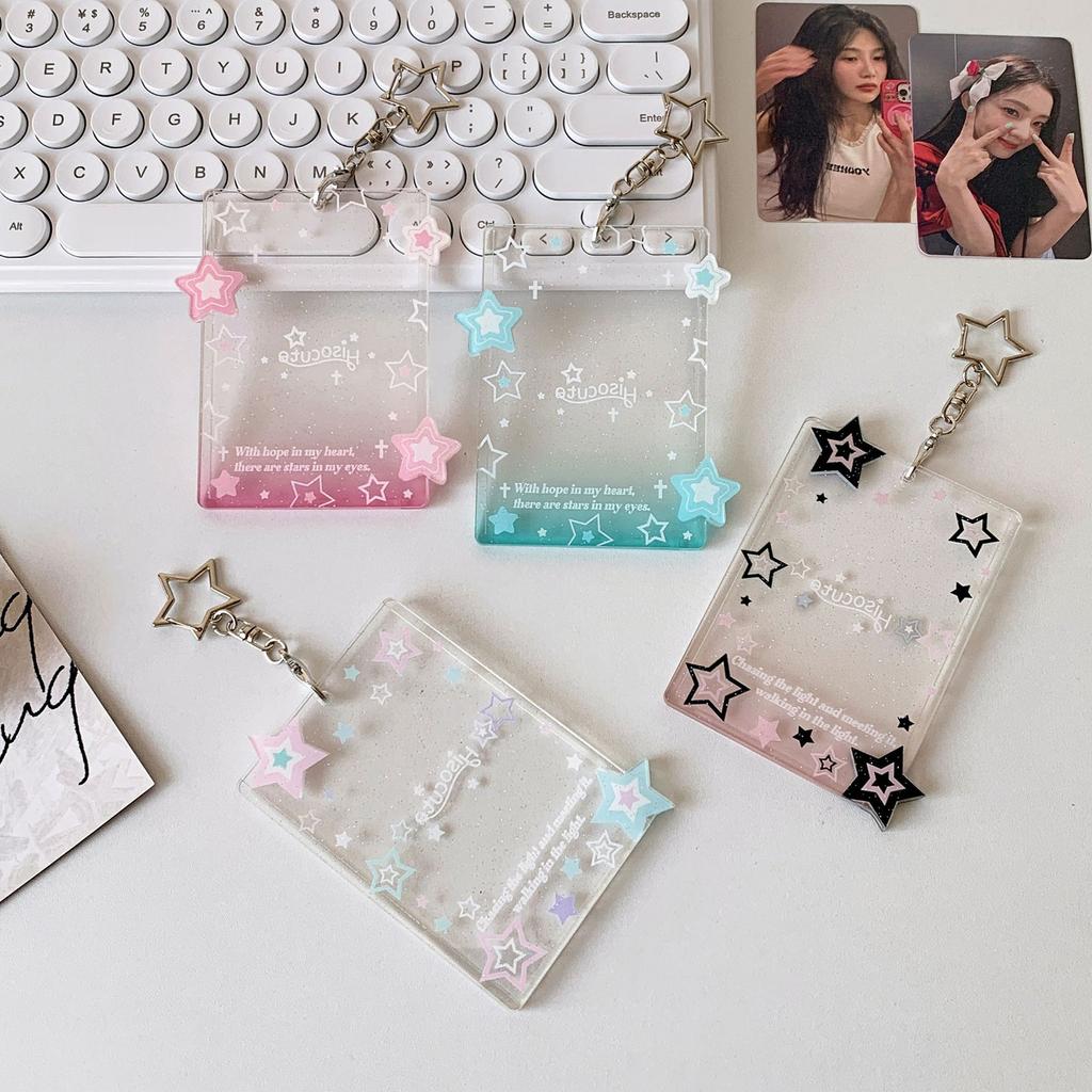 Unique Acrylic Star Card Holder Keychain Accessory Designed For Fans To Easily Carry And Display Idol Photo Cards