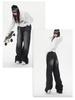 Women's Wide-Leg Black-Gray High-Waisted Jeans - Autumn/Winter 2023