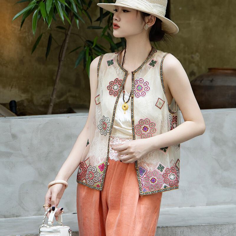 Lanser 2026 Summer Embroidered Retro Vest S