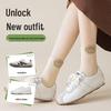 Women's Mid-Calf Pure Cotton Socks - Sweat-Absorbent, Breathable, Anti-Odor; Perfect for Spring & Autumn for Middle School Students & Ladies
