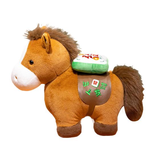 Horse Plush Doll New Year Decoration Soft Lucky Horse Mascot Desk Car Decor for Spring Festival