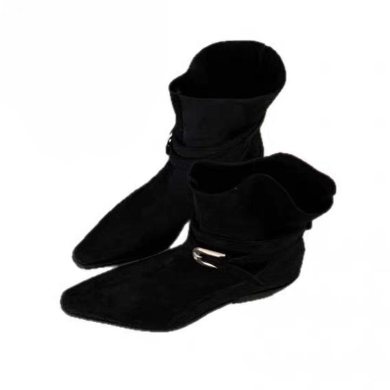 Fashion Ankle Boots for Women Suede Pointed Toe Heeled Shoes Fashion Chunky New Winter 2025 Elegant High Heels Snow Boots Woman Botas