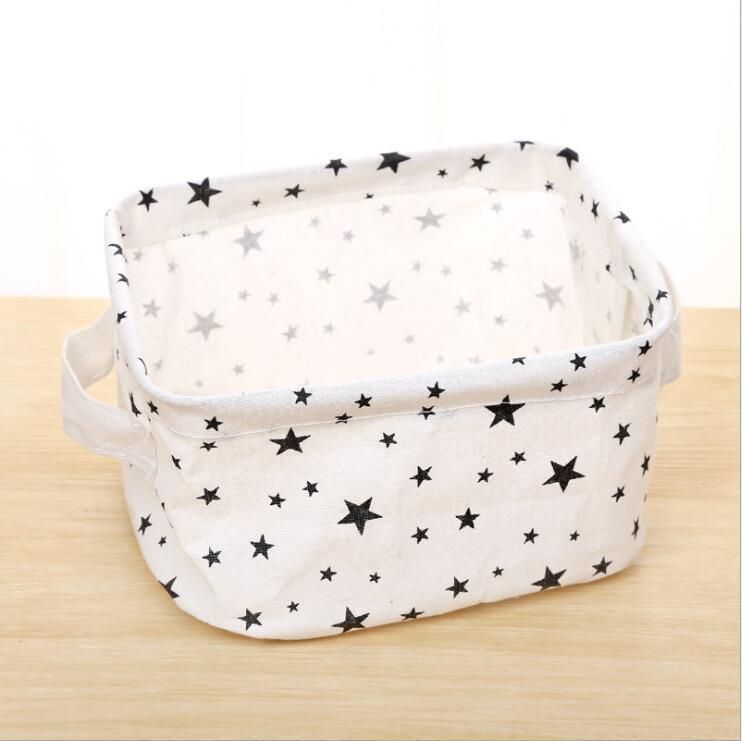 Fabric Cotton Linen Storage Small Square Box Desktop Debris Storage Basket Storage and Sorting Portable Storage Basket Storage Basket
