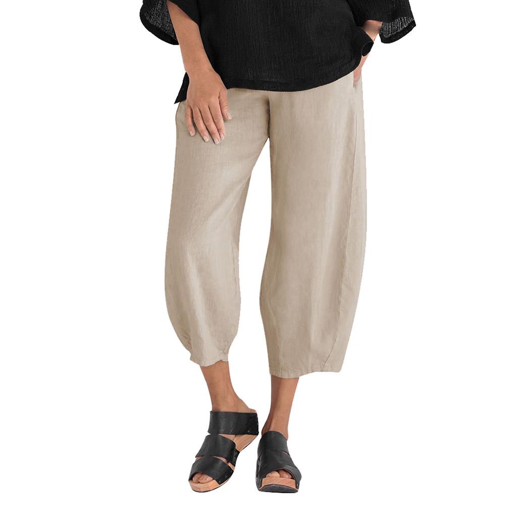Damkläder Axellös Top och Bredbyxor i Bomull och Polyester för Sommar main image 0
