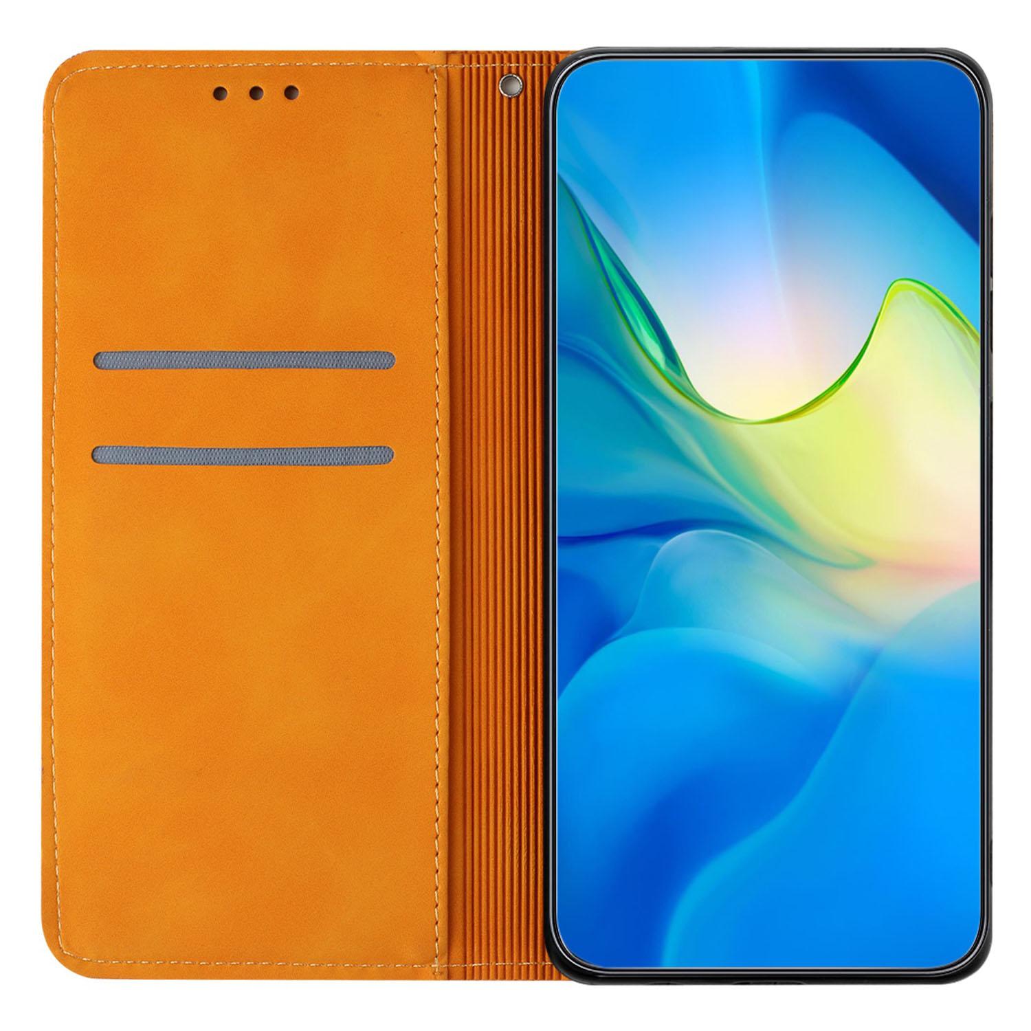 

Для Xiaomi Poco C75 4G/Redmi 14R 5G/14C 4G Чохол Шкіряний Чохол для Телефону з Тисненим Квітковим Малюнком, Гаманець-Підставка Grey