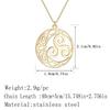Kinitial Crescent Moon Triple Spiral Trinity Knot Pendant Necklace Women Stainless Steel Jewelry Celtic Triskele