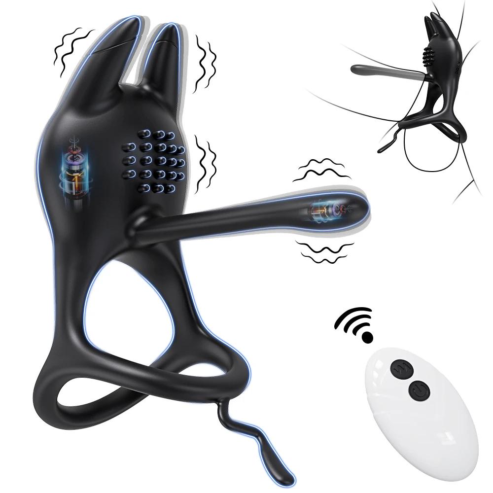 Penis Vibrating Cock Ring Delayed Ejaculation Stimulator Penis Ring Sex Toys for Men Couple Male Cock Rings Goods for Adults 18+