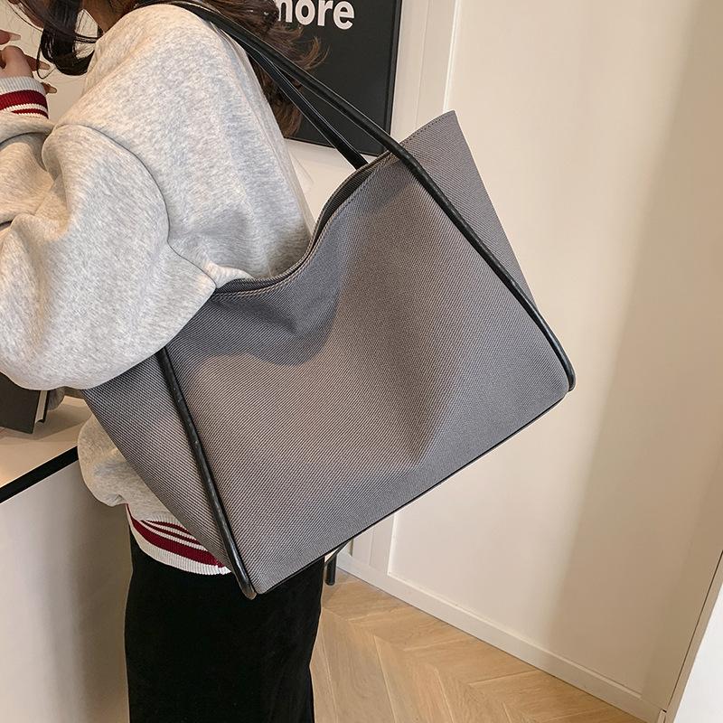 Winter new canvas tote bag shoulder women's bag portable large capacity women's backpack fashionable versatile bag