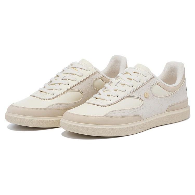 Li-Ning 1990 Classic Series Minimalist Lightweight High Resilience Casual Low-Top Sneakers Men Sneakers Light-Antique-Yellow Fog-Khaki ALHT087-3