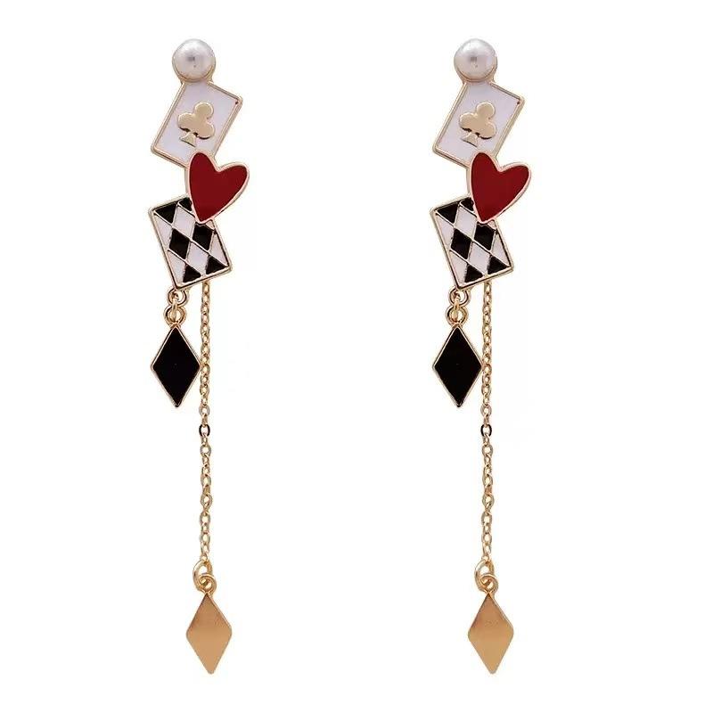 

Long Dangle Earrings Geometric Design with Mixed Shapes Chain Detail Lightweight Metal Alloy Fashion Jewelry for Women золотой