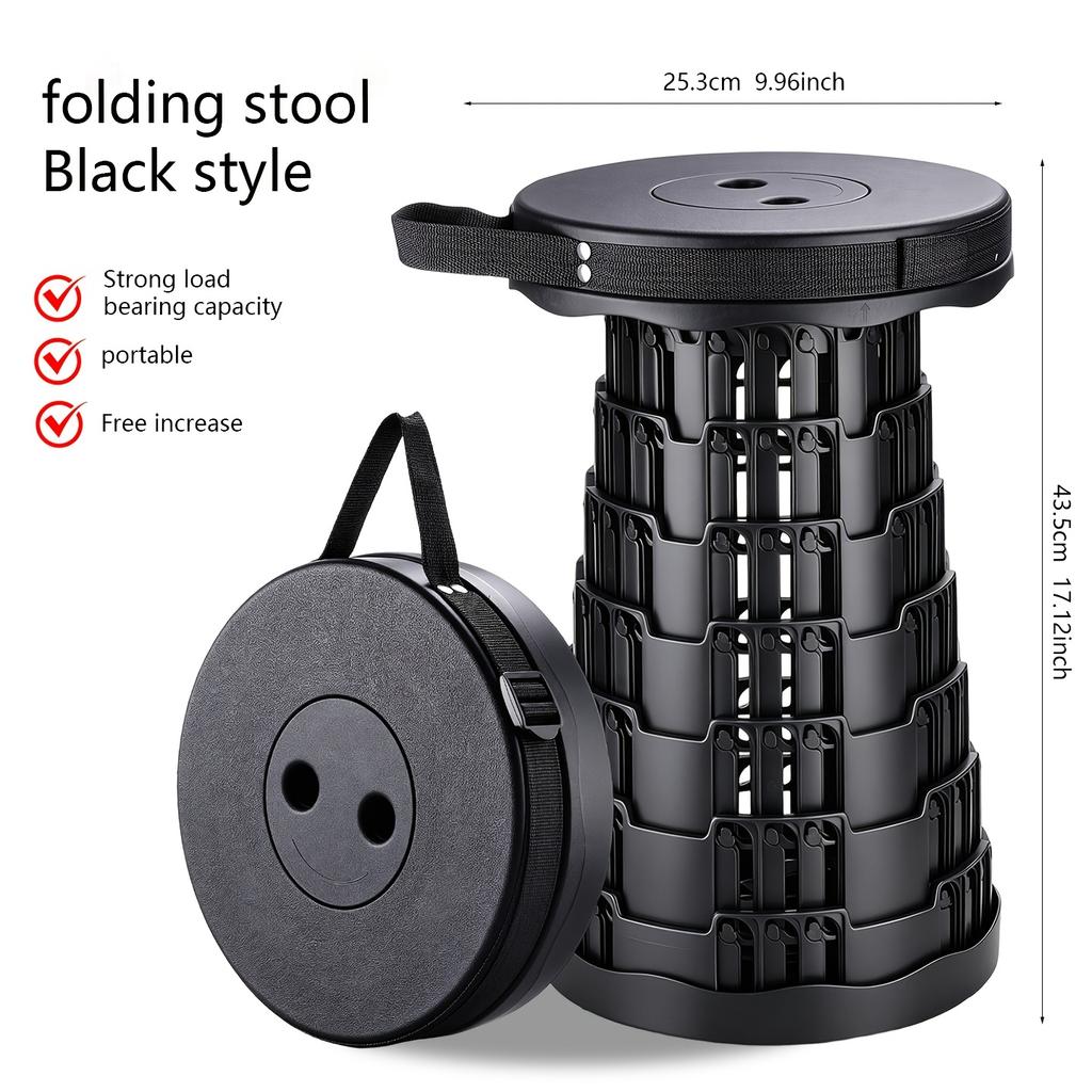 Upgraded Foldable Stool Thickened, Portable Collapsible Stool Retractable Stool for Fishing, Hiking Tours, BBQ, Parties, Outdoor