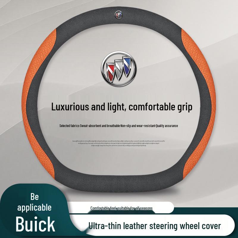 Women's Genuine Leather Steering Wheel Cover for Buick: Excelle, Envision, Regal, LaCrosse, Verano, Excelle GT, GL6, Encore, GL8.