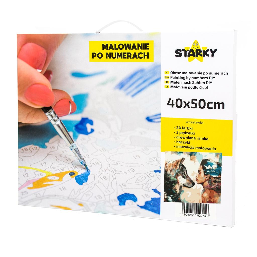 DIY wolf woman painting by numbers kit with frame artistic entertainment