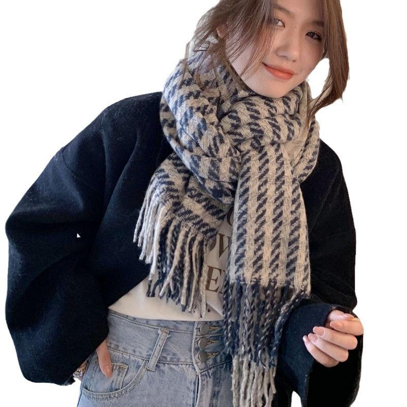 Qiandongge scarf women's autumn and winter Korean atmosphere Korean version thickened and warm imitation cashmere scarf versatile shawl men