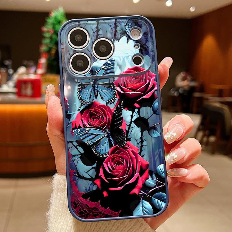 

Red Rose Flowers Pattern Case For iPhone 17 Pro Max Funda iPhone 16 15 14 13 Pro Max Magnetic For Magsafe Hybrid Slim Matte Cover iPhone 13 синій