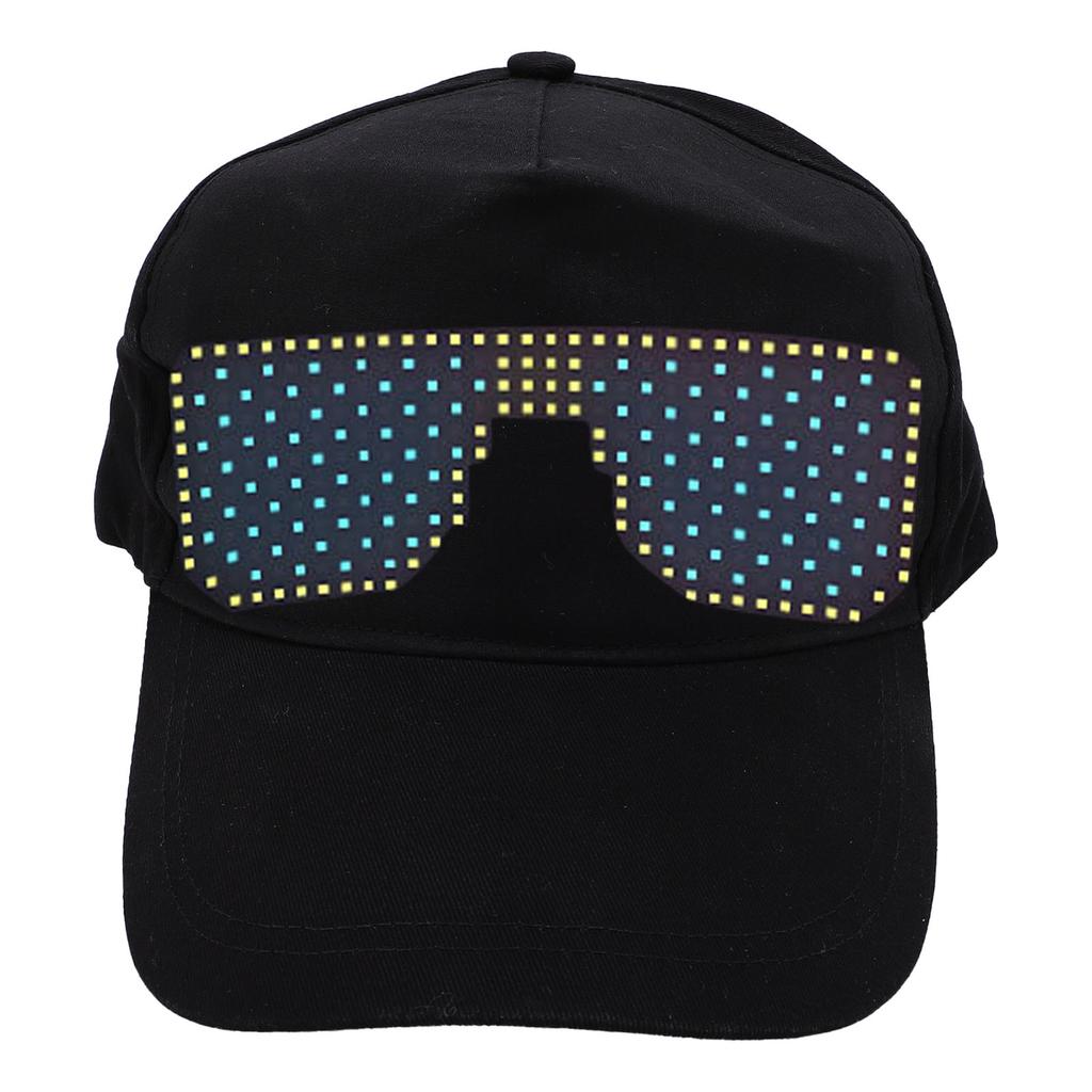LED Hat Colorful Display Screen APP Controlled Programmable Light Up Baseball Cap 12x32 Dot for Party