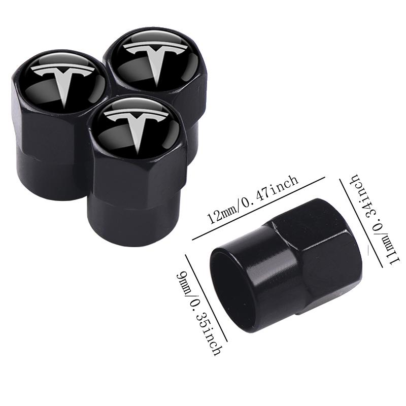 4Pcs/set Car Aluminum Tire Valve Dust Caps Badge Protection Cover Accessories Emblem For Tesla Model 3 Model Y Model S Model X