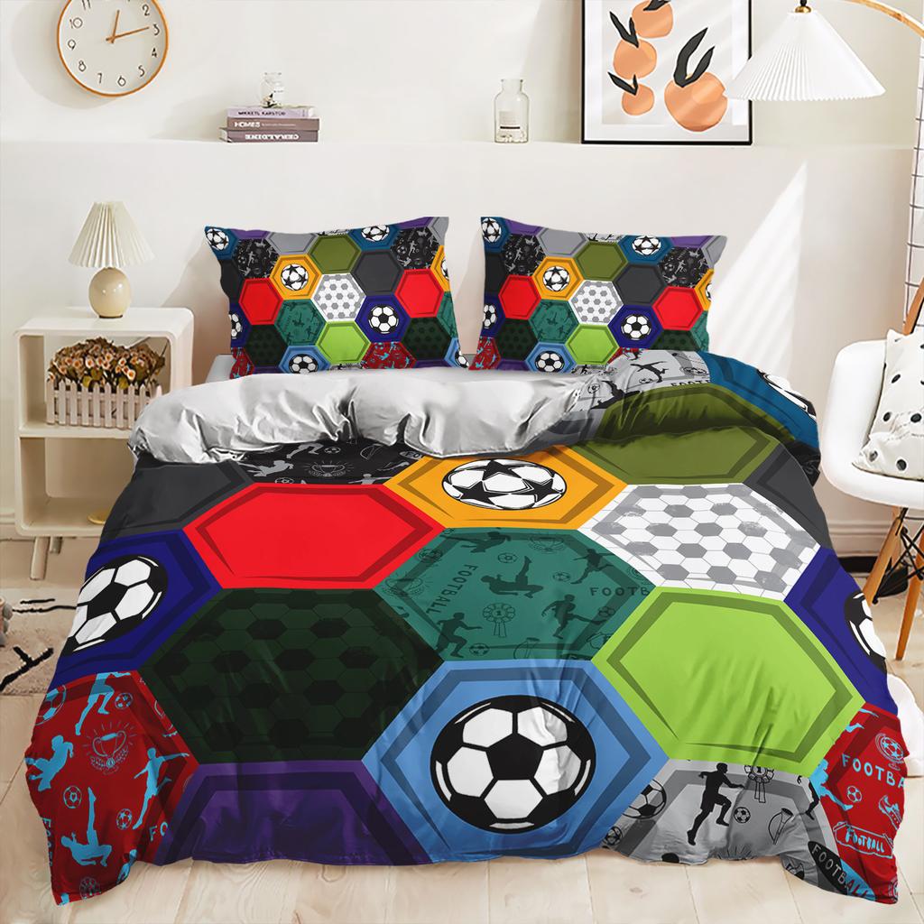 Quilt Cover Three-Piece Kit Football Sports Digital Printing Bedding