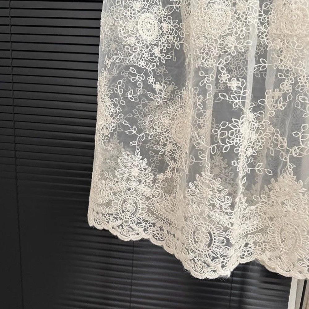 Langer Spitzen-Unterrock-Slip Hohe Taille Netz-Unterrock-Slip Kleid Sicherheitsrock Petticoat Damen