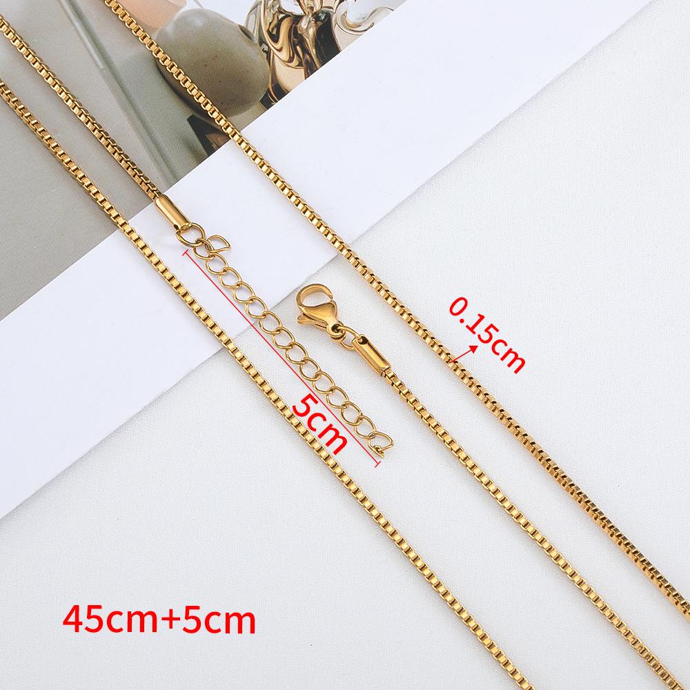 5pcs 10pcs 2pcs Stainless Steels Box Chian Necklace Choker Chain 46cm Lobster Clasp Beaded Chains DIY Jewelry Making Wholesale
