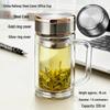 High-Temperature Resistant Double-Layer Printed Borosilicate Glass Tea Cup