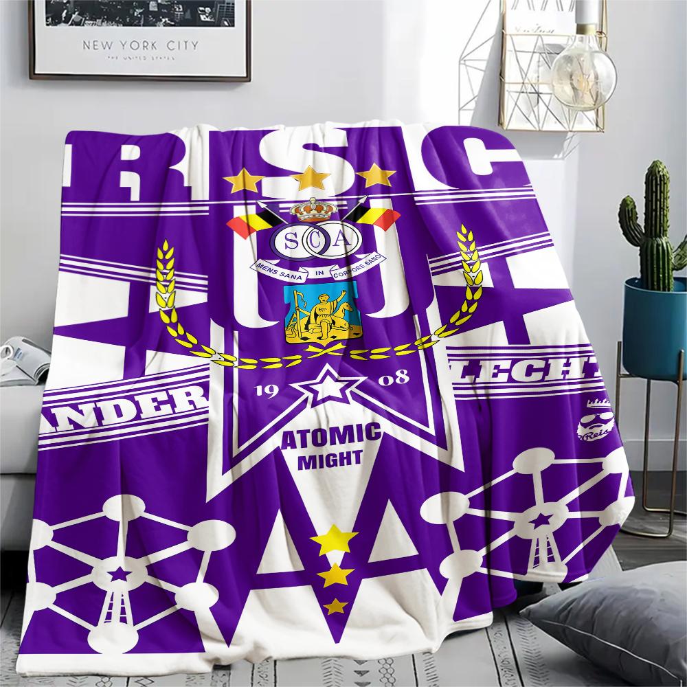 1 ks Flanelová deka s potiskem Royal Sporting Club Anderlecht, Vysoce kvalitní, Pro všechna roční období, Domácí dekorace, Teplo a pohodlí, Ideální jako vánoční dárky