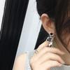 Square Black Crystal Earrings Rhinestone Personality Sweet Earrings For Women Jewelry Wedding Earrings Oorbellen