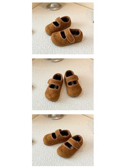 2025 New Kids' Fleece-Lined Cotton Shoes: Cozy, Warm Winter Footwear with Closed Heel for Babies