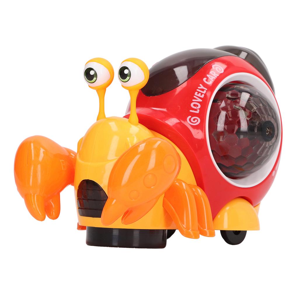 Crawling Snail Baby Toy with Music 3D Lights Interactive Early Educational for Kids Infants Red