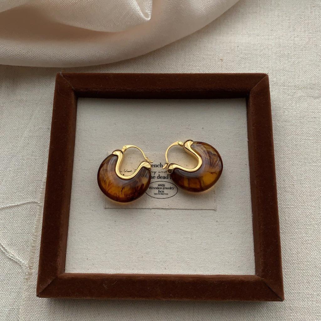 Korean Small Fresh Semi-Round Stud Earrings Temperament Versatile Earrings Candy Color Personality Advanced Sense Daily Commuter Earrings