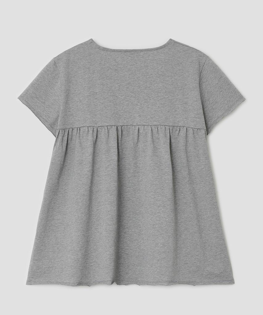 Taibseobiseu Gathered Shirring Top [Gray]