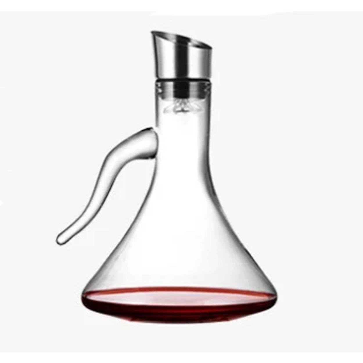

Декантер для вина с аэратором-лейкой и крышкой - 2 в 1-100% выдувное бессвинцовое хрустальное стекло, графин для красного вина