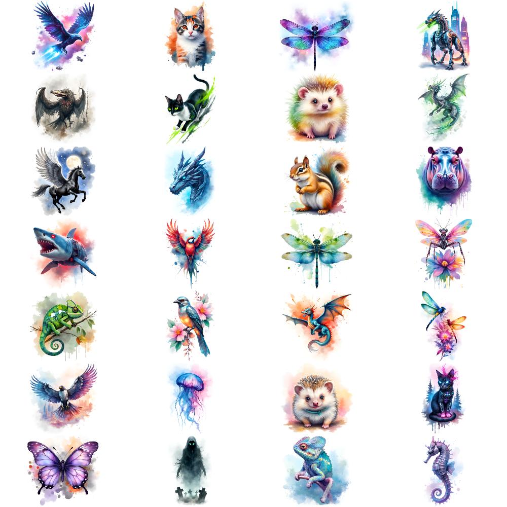 28 Stück Temporäre Tattoos Temporäre Tattoo-Aufkleber Igel Einhorn Seepferdchen Für Schultern Arme Mädchen