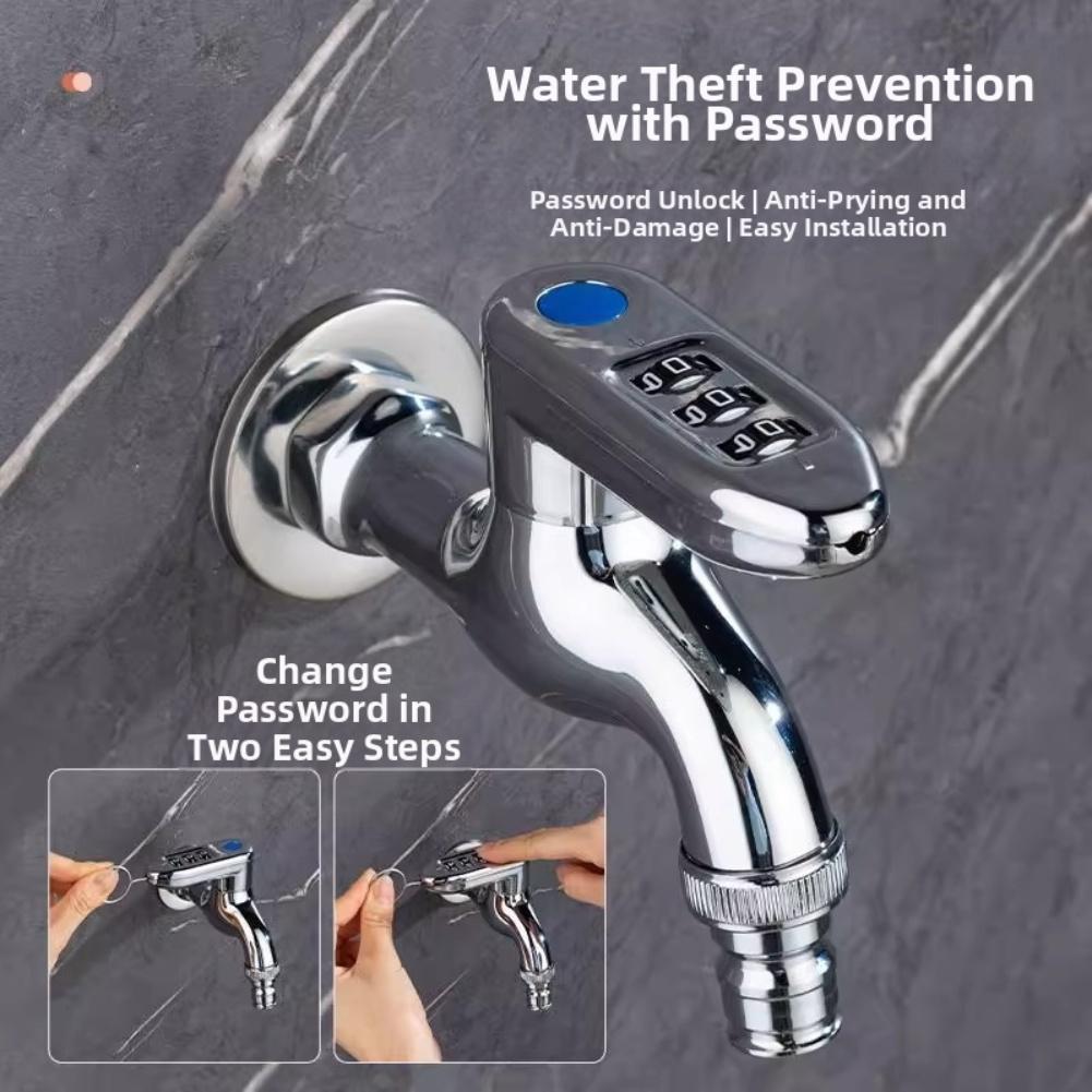 Password Lock Valve Anti-theft Faucet Garden Watering As Shown Password Lock Anti-freezing Design Copper Construction