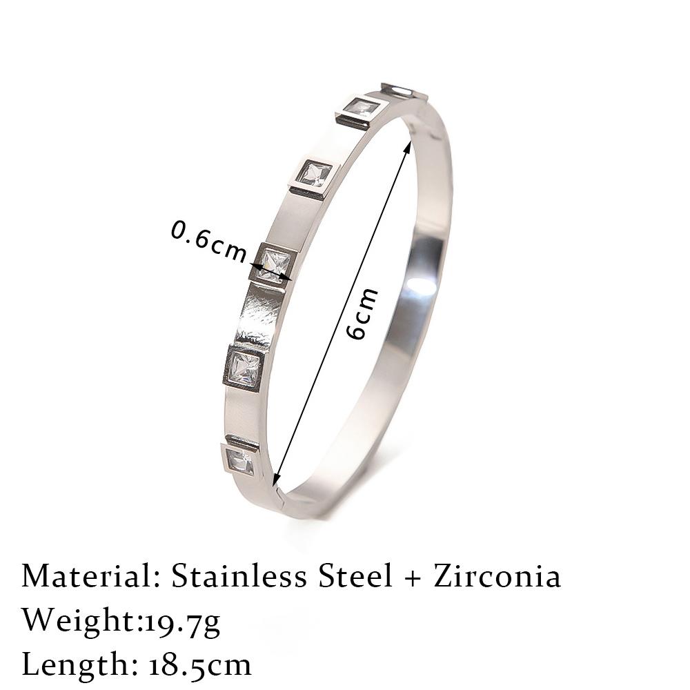 

Stainless Steel Heart Bangle Gold Color Rhinestone Peach Love Crystal Bracelets For Women 54-56mm