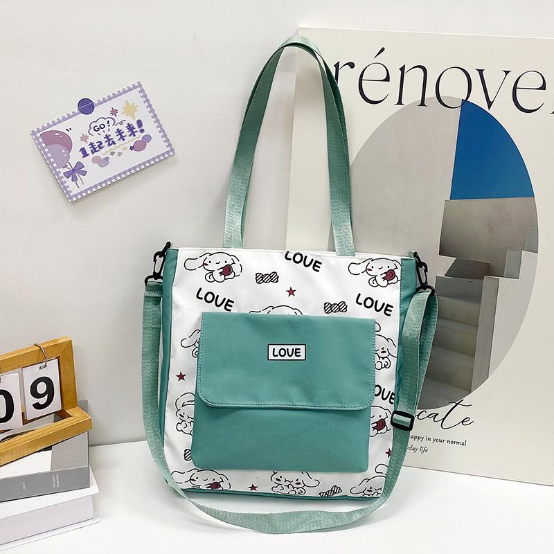 2025 New Harajuku Cute Campus Student Shoulder Messenger Bag Large Capacity Nylon Handbag Female