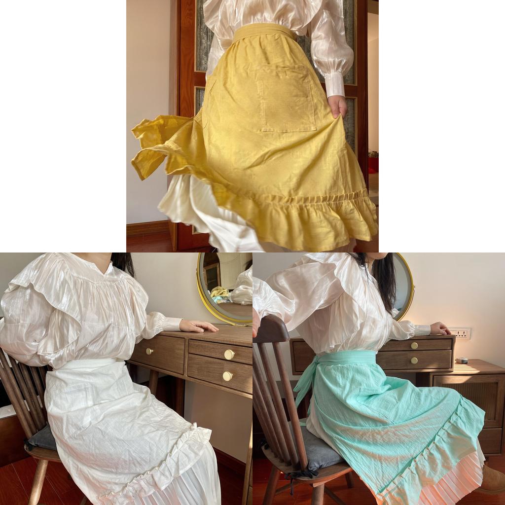 Minimalist Cotton Apron With Ties For Cooking And Baking Home Use