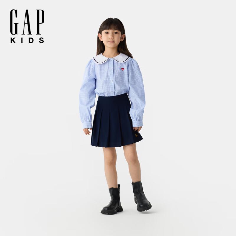 Gap Girls  2025 Spring Cotton Peter Pan Collar Lantern Sleeve Shirt 120/60