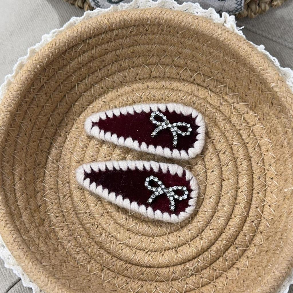 2026 Bow Water Drop Yarn Edge Hairpin for Women's Flyaway Bangs