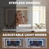 Dressing Table With LED Mirror And Stool L Shaped Vanity Desk With Drawers And Shelves White