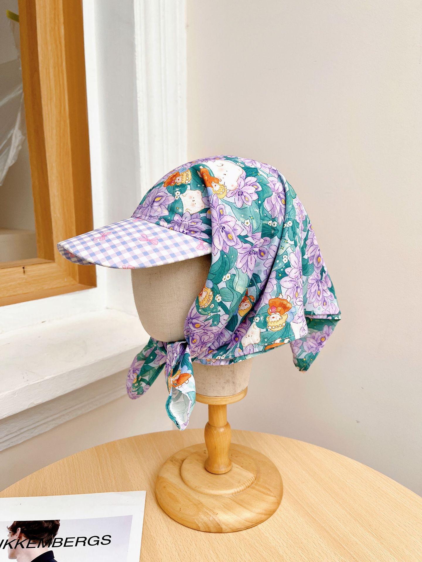 

Пасторальный маленький квадратный шарф в стиле литературной масляной живописи шелковый шарф женский весенне-осенний комплект рубашка шарф летний солнцезащитный платок шляпа M（56-58cm）