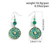 Ingemark Ethnische Runde Glas Anhänger Ohrringe Damen Vintage Temperament Metall Durchstochene Ohr Accessoires Party Bankett Schmuck Geschenk